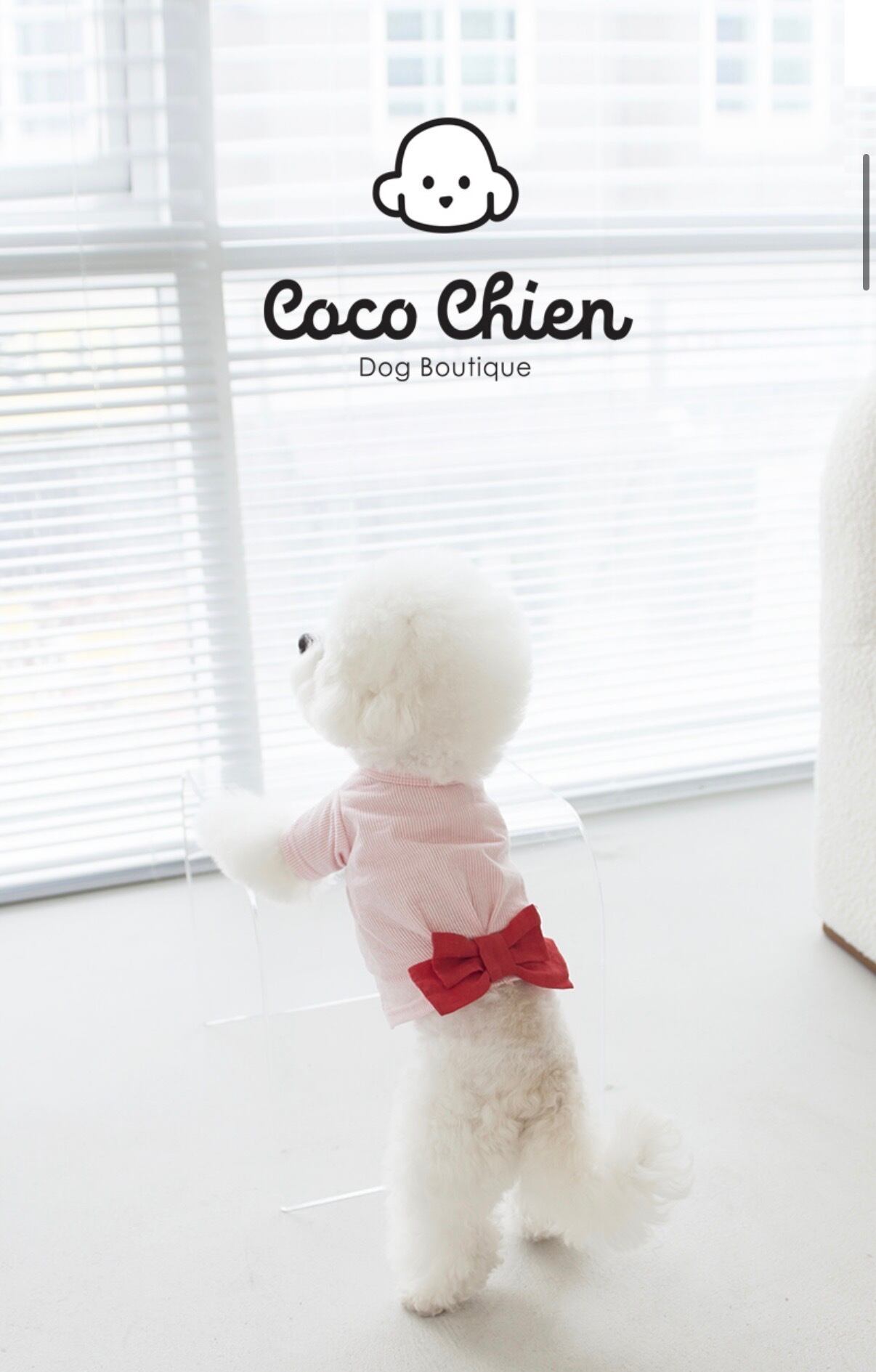 【Coco Chien】 リボン付き袖なしTシャツ