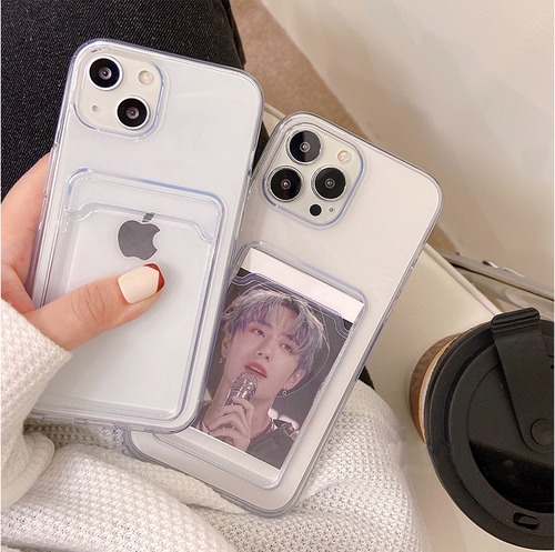 新作☆iPhone 13/13Pro/13ProMax/13Miniクリアケース カード収納 アイフォンカバー クリア 無地 iPhoneケース シンプル スマホカバー おしゃれ
