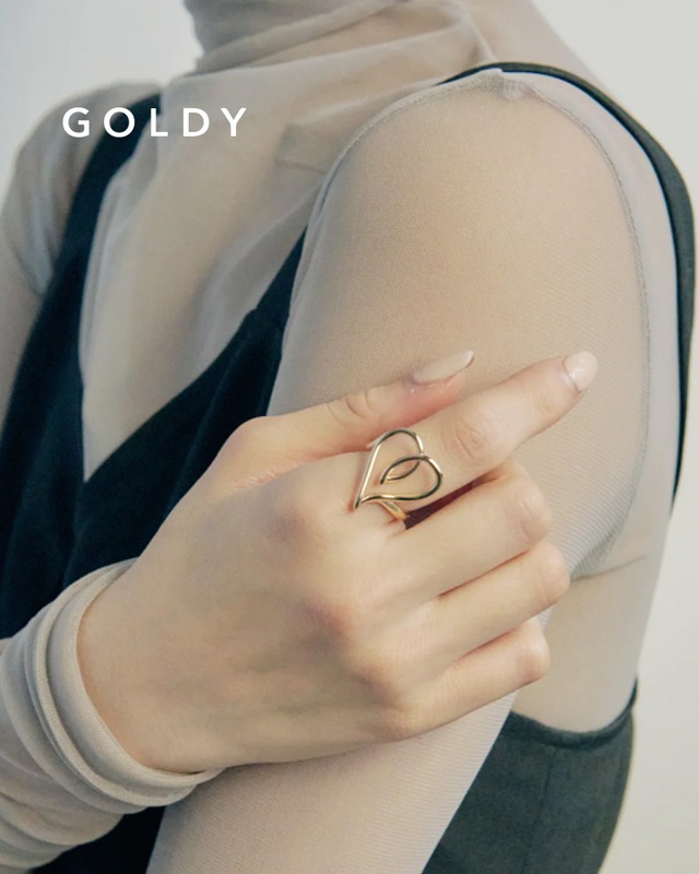 GOLDY/ゴールディ/ドローイング ハート リング/アクセサリー/5240301【追跡可能メール便180円】