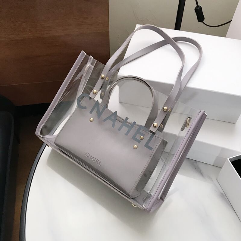 大容量透明バッグレディースバッグ2020新しい流行のファッションウエスタンスタイルショルダーバッグワイルドレディポータブルトートバッグ 手作りハンドバック35928625924