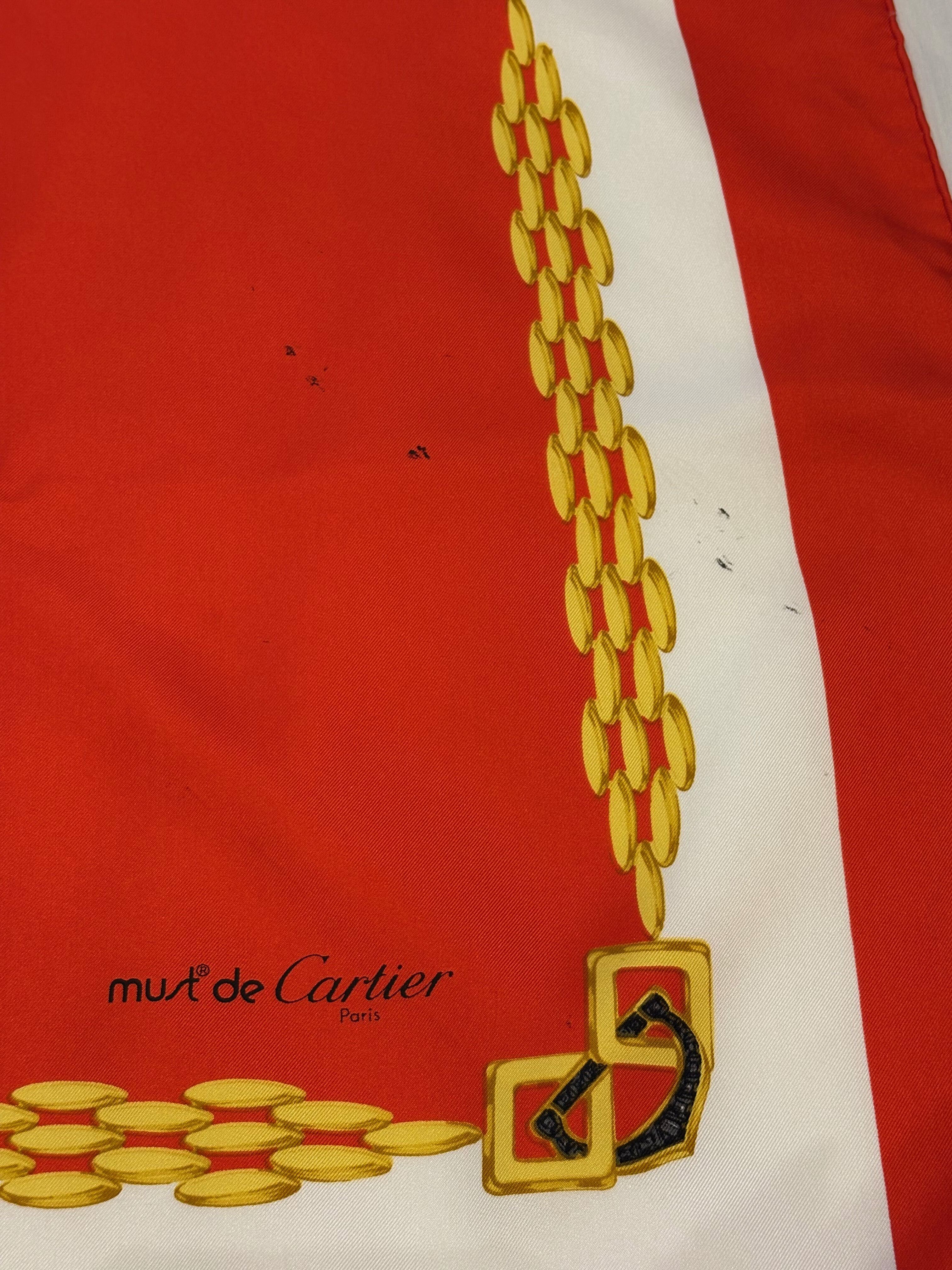 Cartier / vintage double C motif scarf. | AURA JAPON