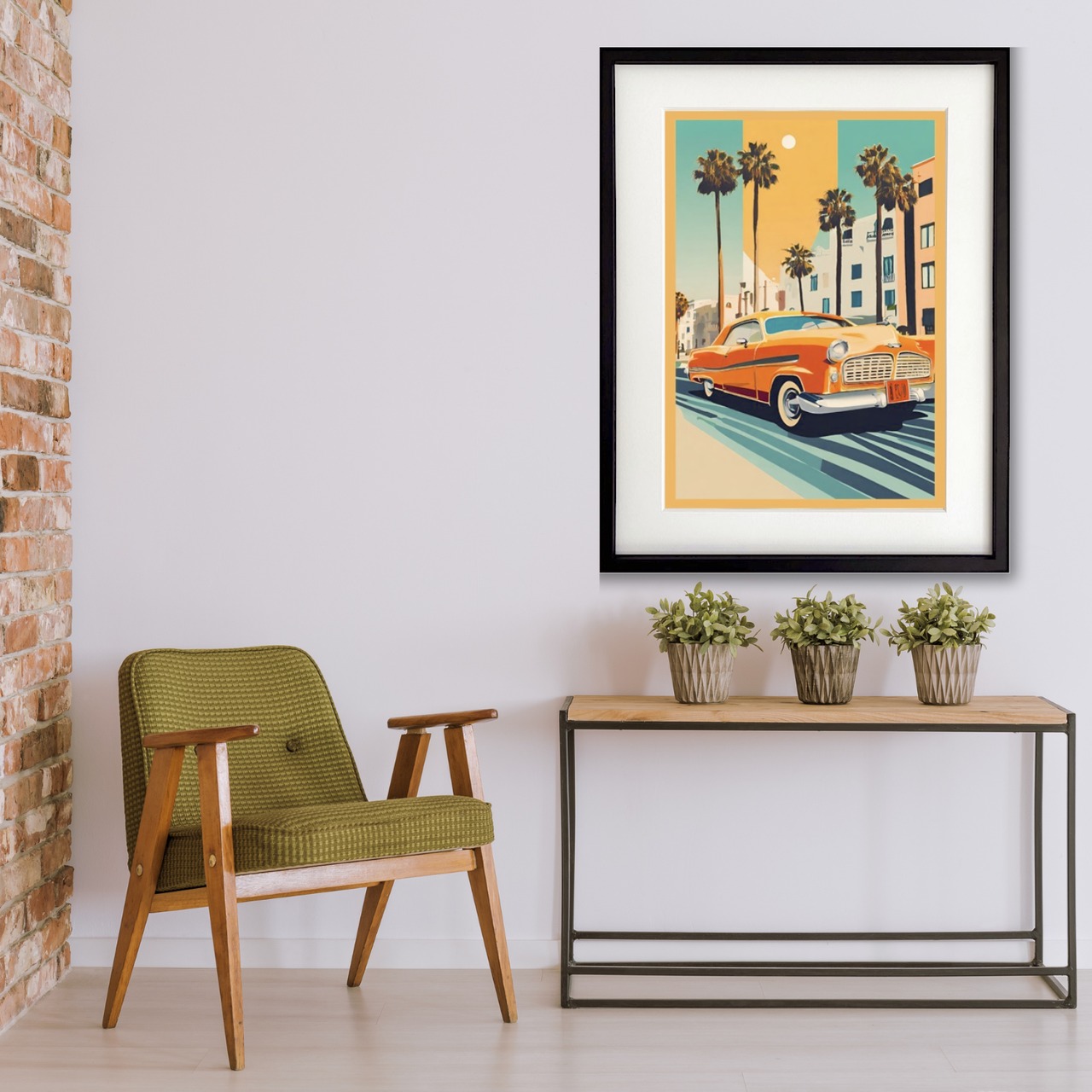Cali｜西海岸ロサンゼルスの空気を感じるヴィンテージアートポスター｜開放感とぬくもりが調和するモダンインテリアA4ポスター