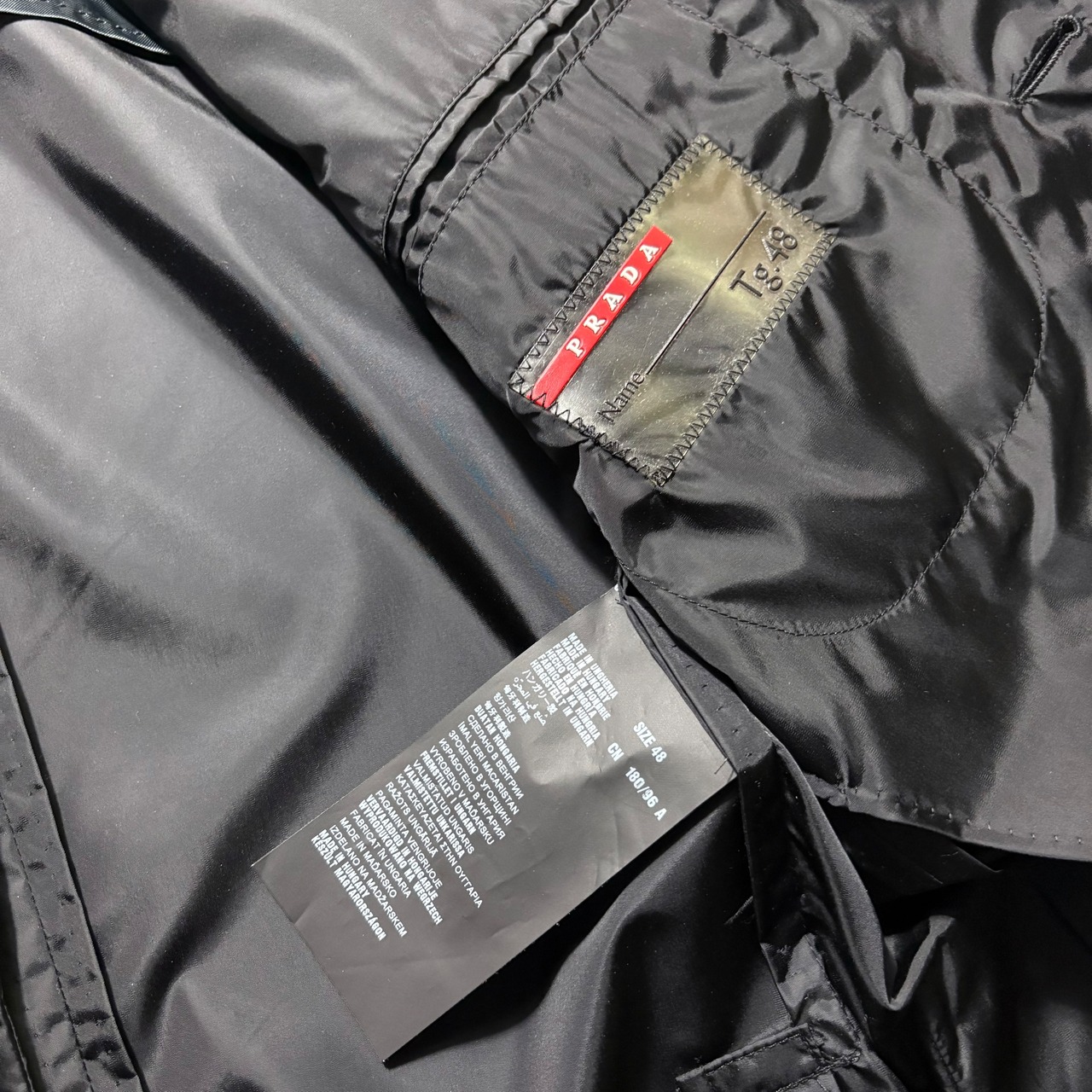 PRADA SPORT black nylon tailored jacket