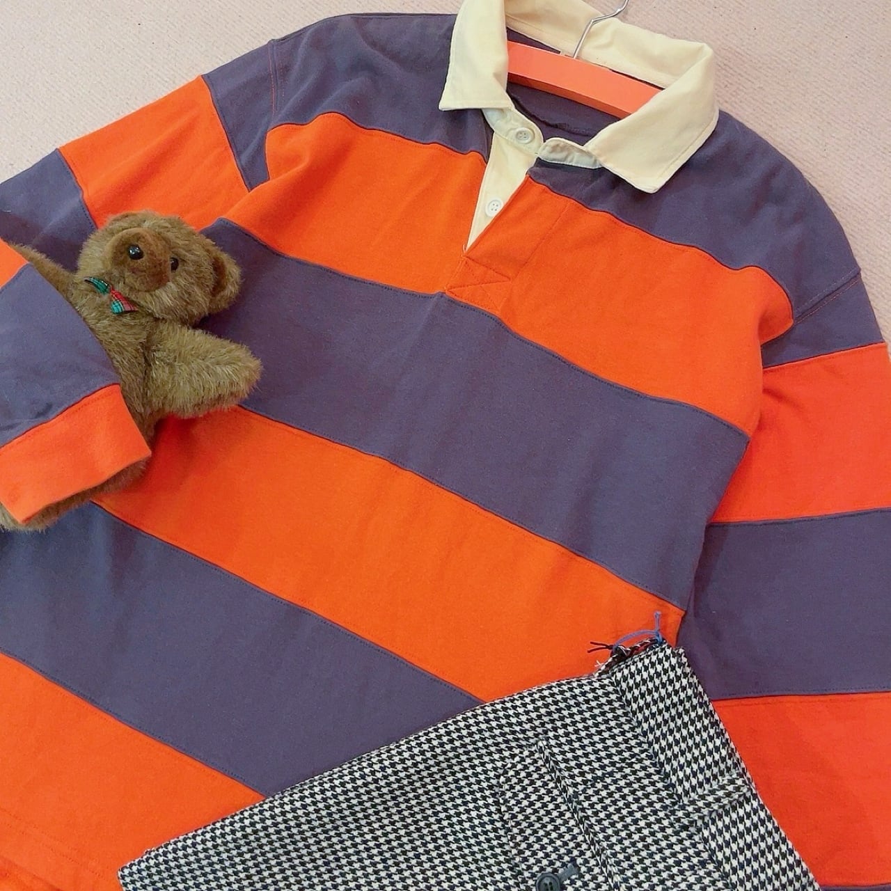 orange stripe rugger shirt