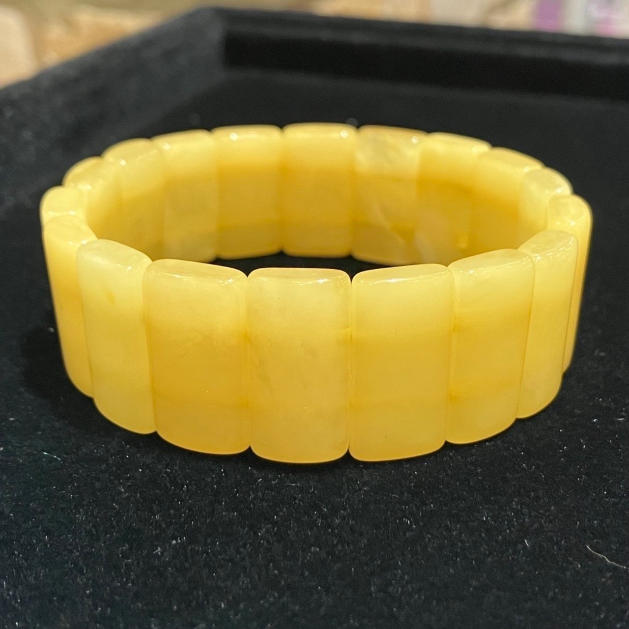 アンバーブレスレット プレート バルト産 天然琥珀 内径17cm 0118002987・画像3