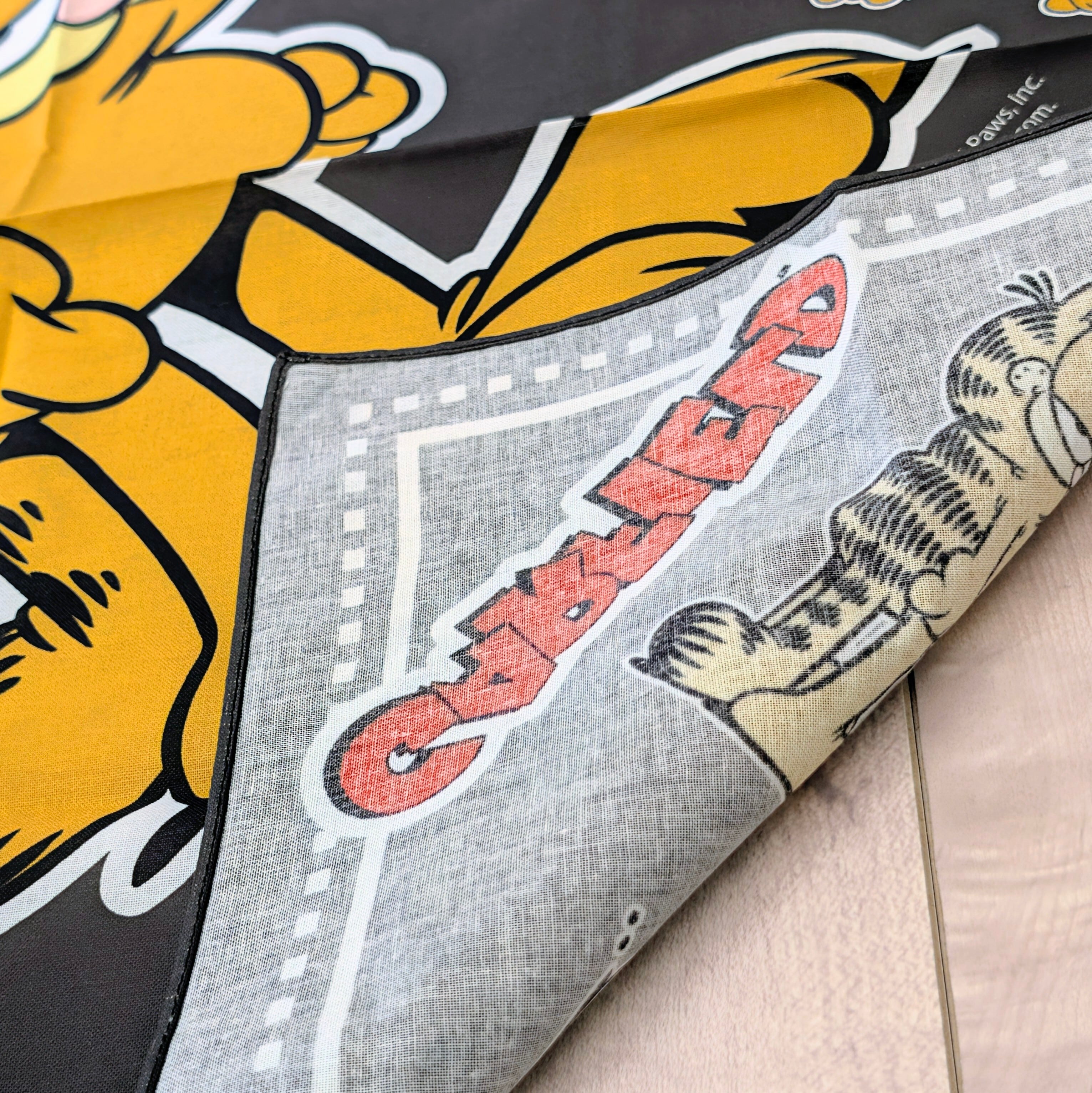 ✨️鞄などのアクセントにも✨️【 Garfield ( ガーフィールド ) 】『 FOOD♡ 』バンダナ / ランチクロス 〚アメリカン雑貨 アメトイ〛