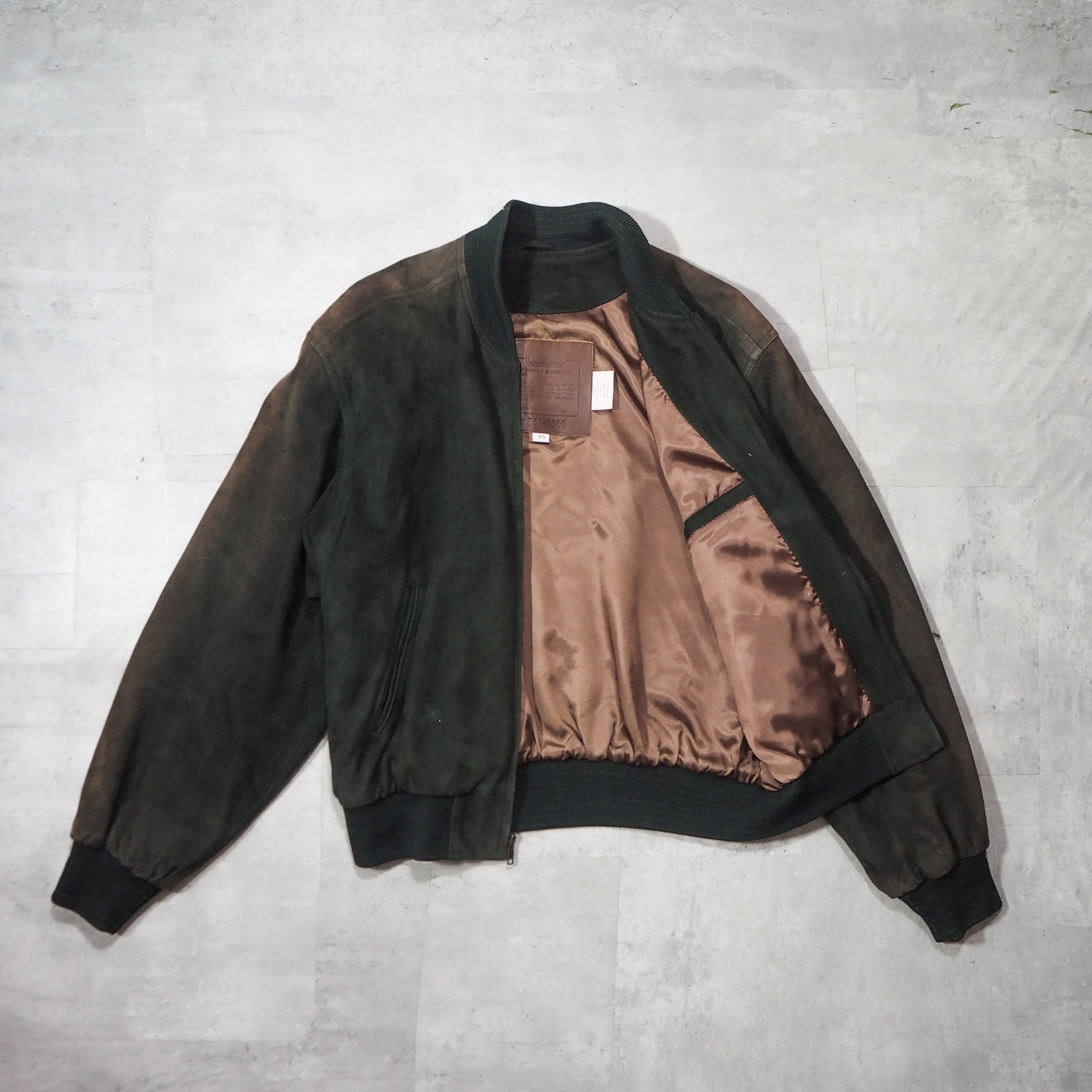 80s “OLD COACH” suede leather MA-1 style jacket made in USA 80年代