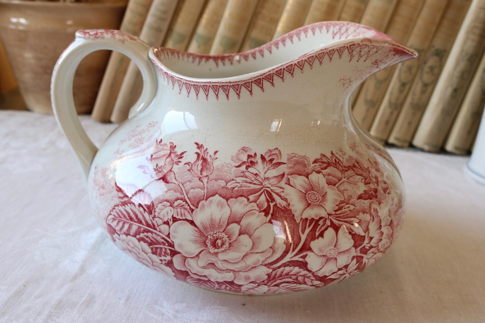Badonviller jardinière 水差し 赤 ピンク フランス Badonviller jardinière 水差し 赤 ピンク フランス
