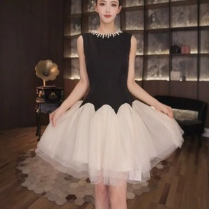 【送料無料】 ミニドレス シアー ミニ Aライン フレア プルオーバー ノースリーブ Uネック ネックレス風 キラキラ ビジュー 飾り 装飾 異素材切り替え ドッキング 透け感 シースルー エレガント 可愛い 大人可愛い きれいめ シンプル カジュアル シック コンサバ 華やか 大人 上品 おしゃれ お洒落 主役級 こなれ感 高見え 高級感 フェミニン 無地 夏 レディース 女性用 お呼ばれ 結婚式 二次会 パーティ 演奏会 ファッション コーデ スタイル 体型カバー 美脚 脚長 着痩せ 垢抜け 存在感