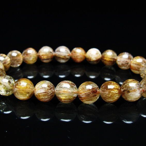 キャッツアイルチルクォーツ ブレスレット 9mm ルチルクォーツ ブレス 一点物 メール便可 [M便 1/10] 111-45805