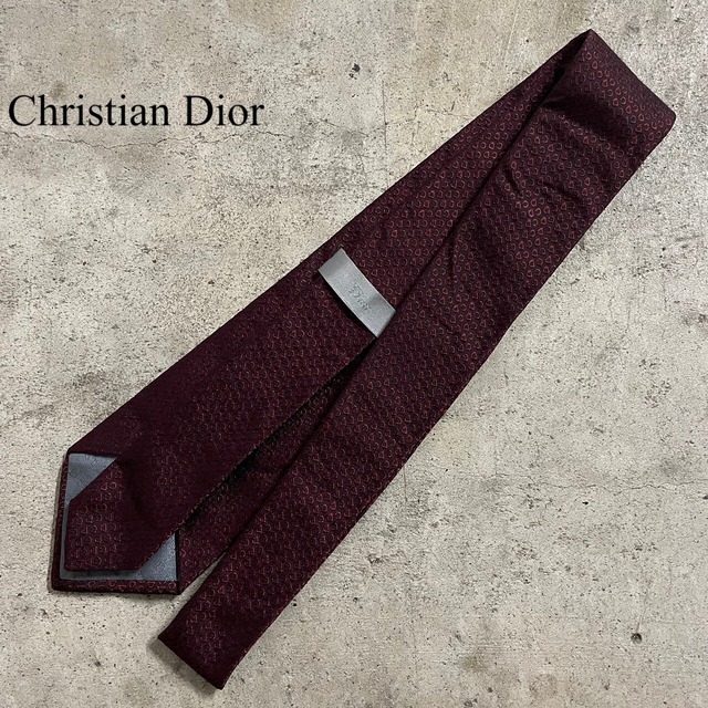 【Dior HOMME】CD pattern design silk necktie/ディオールオム 総柄 デザイン シルク ネクタイ/#0719/osaka