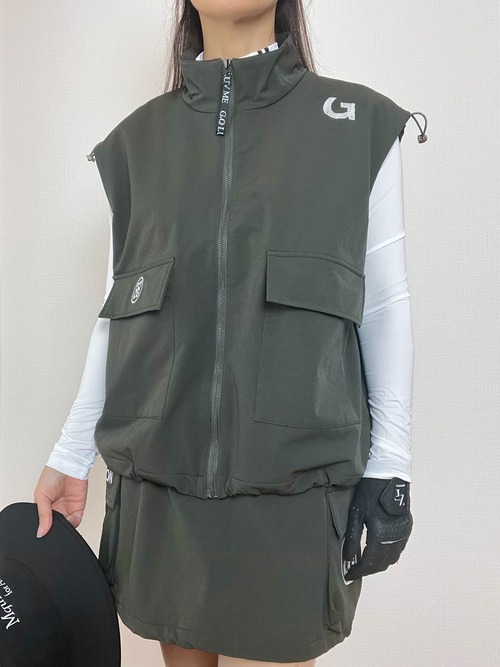 ＊即納＊【セットアップ可能】GQ Pocket vest  jacket （khaki / black）