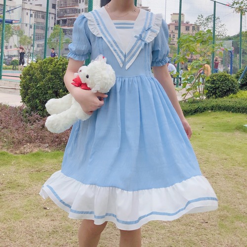 ✞ ネイビーリボン スウィート ✞ゴスロリ SM ミリ 甘ロリ クラロリ 和ロリ エレガント 黒ロリ 姫ロリ 華ロリ BB-BB2533755