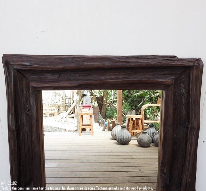 点物 オールドチークフレームミラー 102cm×82cm 奥行 5cm 太いフレーム