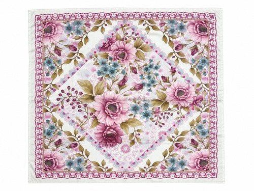 ニャンドゥティプリントスカーフ　65cm X 65cm