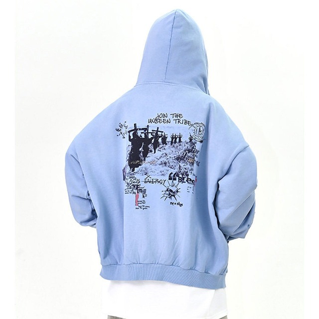 コラージュグラフィックダメージジップフーディ   R01520