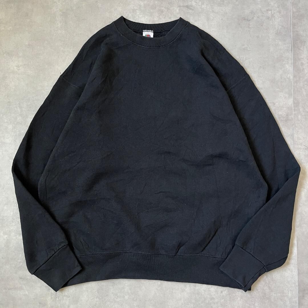 フルーツオブザルーム スウェット 古着 00s 無地 XL 黒 17105