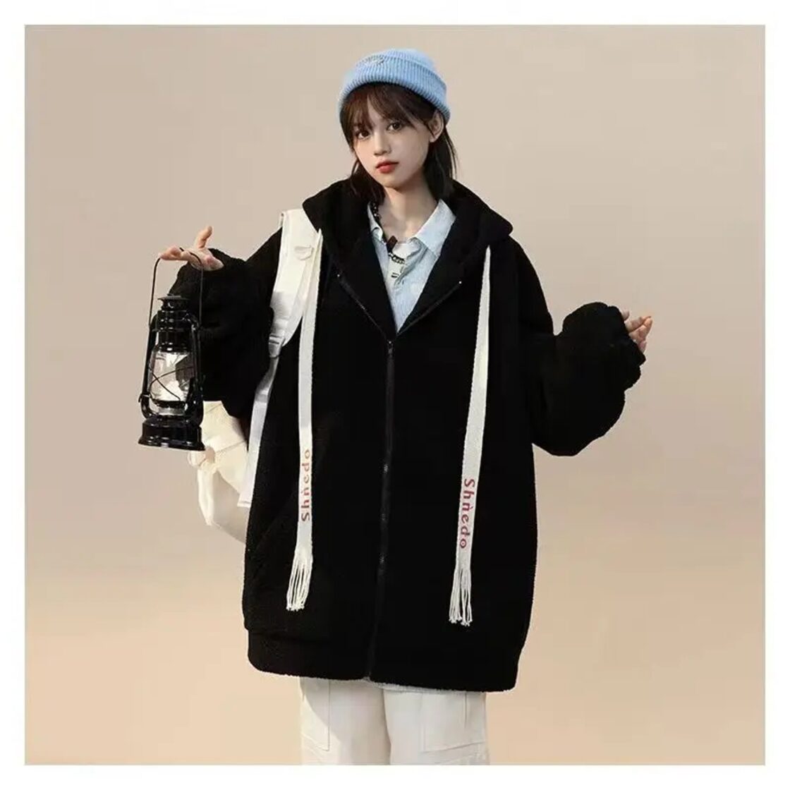 女性のためのアメリカのラムカシミヤコート、ベルベットパッド入りの 