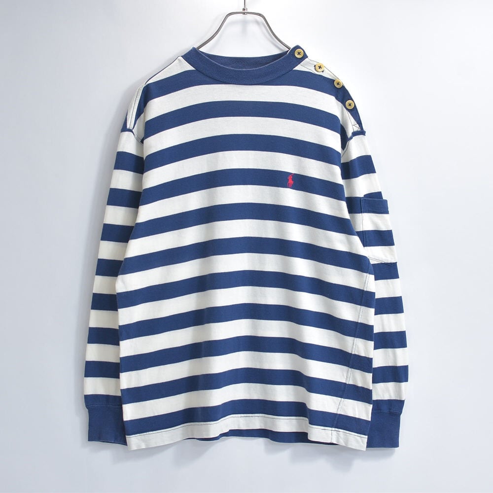 古着　Ralph Lauren 90s ボーダー　ロンT 厚手 90s～ Ralph Lauren ラルフローレン インパクト21企画 ボーダー T