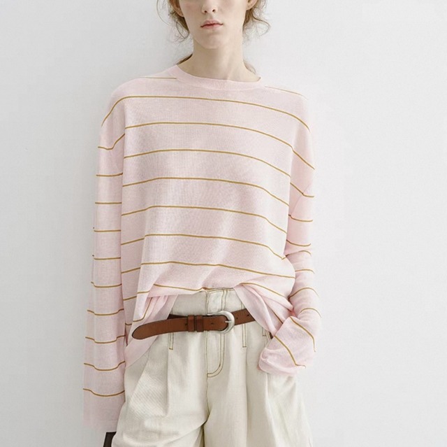 【カットソー】 カットソー レディース おしゃれ 長袖 カットソー tシャツ 春 夏 秋 20代 30代 40代 50代 レディース トップス 大人 可愛い きれいめ ボーダー ホワイト 白 ピンク  S M L