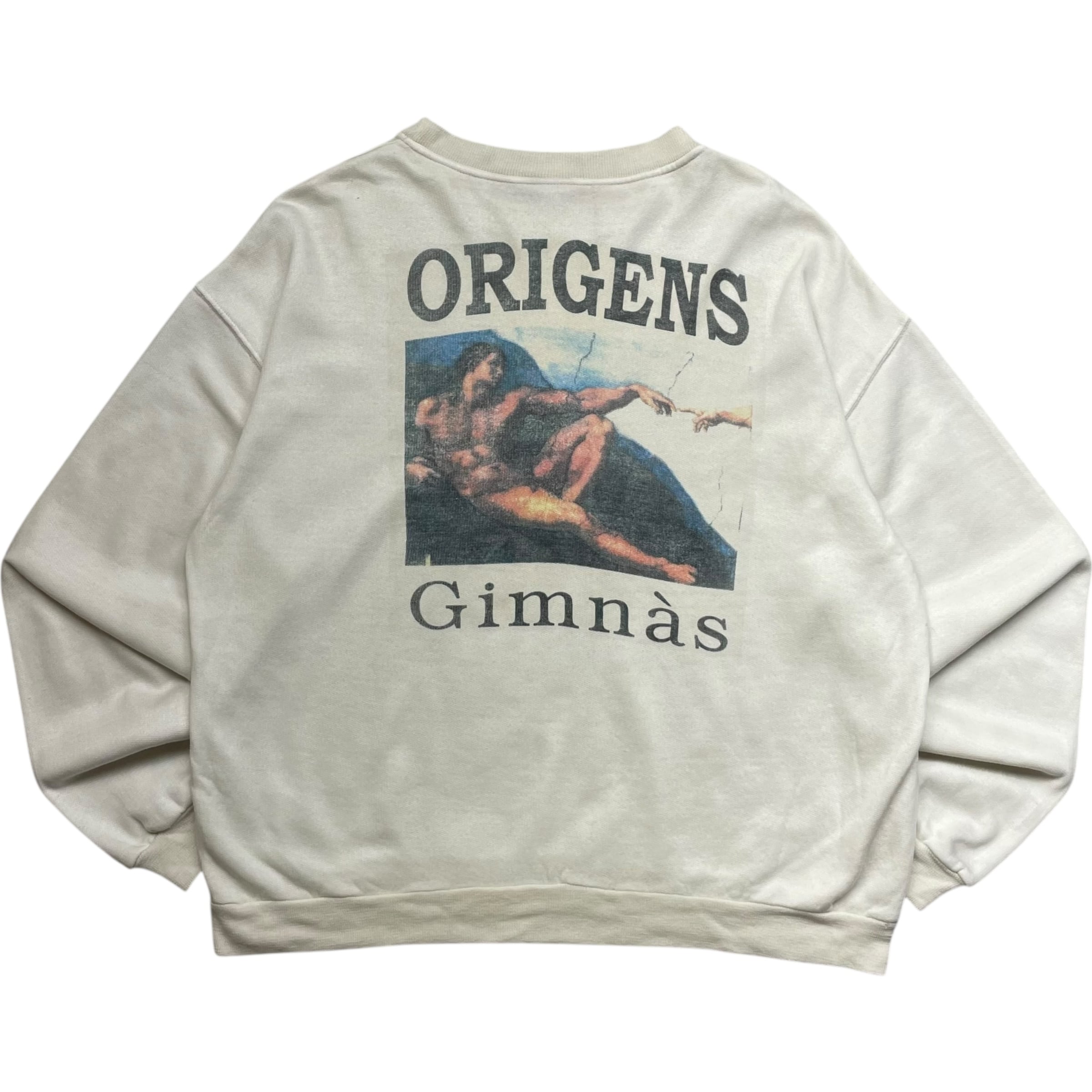 《M》 unknown ミケランジェロ 「アダムの創造」 プリント ホワイト 90年代 vintage no.9427