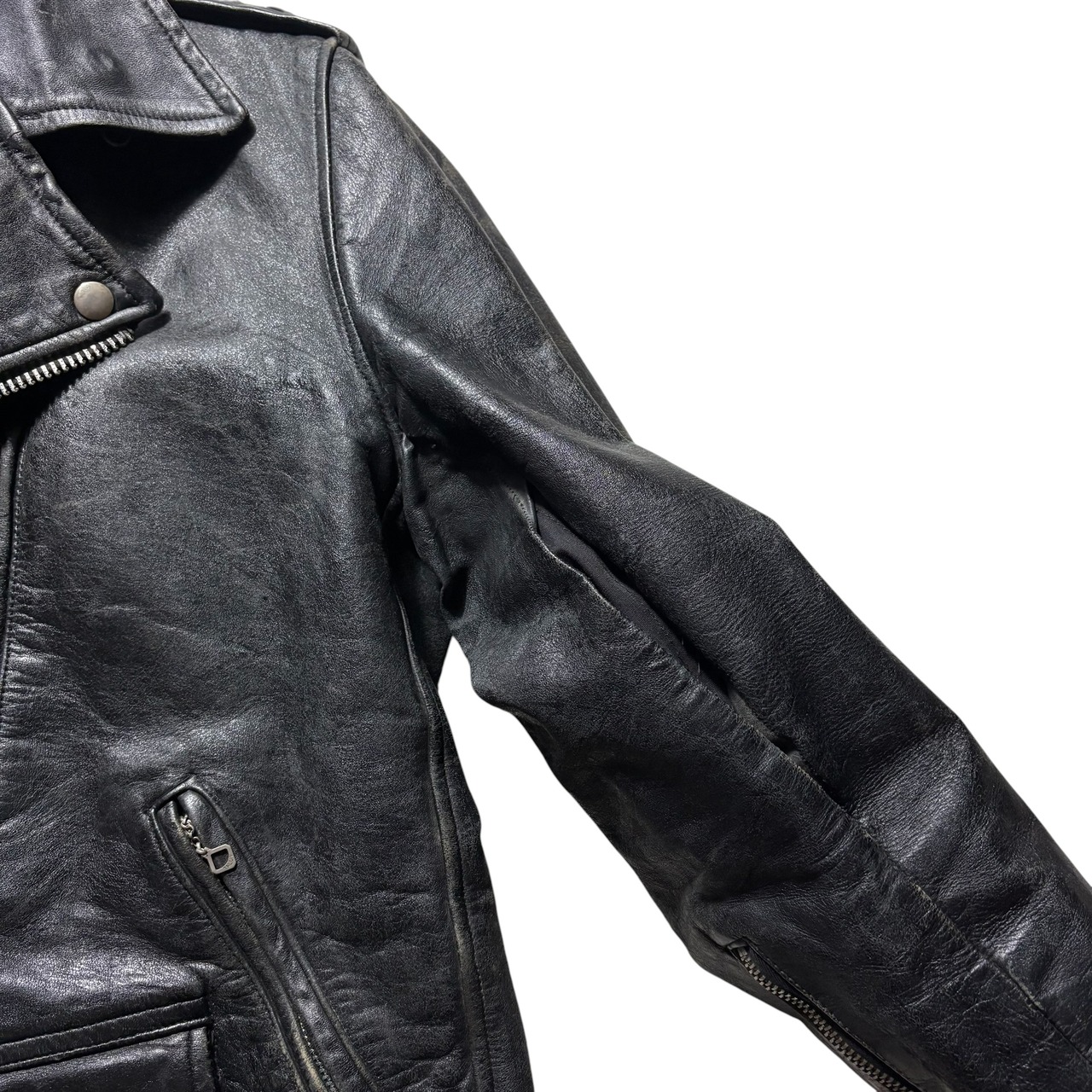 vintage 1950’s The GUIDE MASTER black horse hide riders jacket “two star”