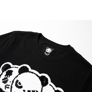 送料無料 【HIPANDA ハイパンダ】メンズ 3パンダ スパンコール Tシャツ MEN'S TRIO LOGO SEQUINS SHORT SLEEVED T-SHIRT / WHITE・BLACK