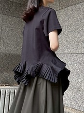 MME138TEB プリーツヘムTシャツ