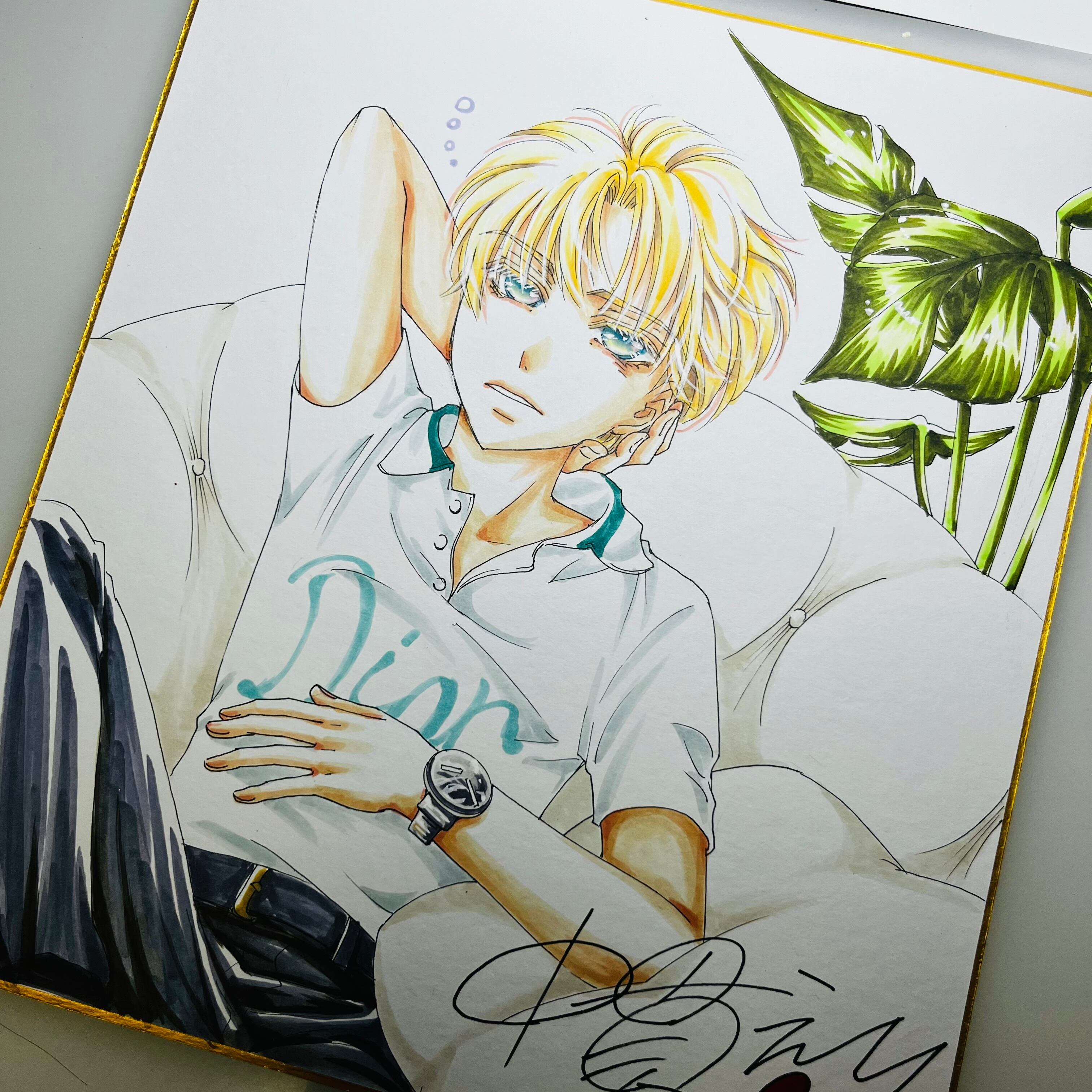 直筆イラスト色紙 輝（オフ） | 中貫えりSHOP