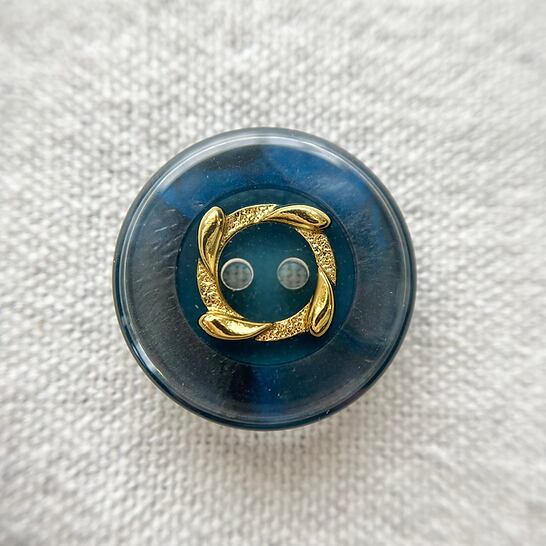 ゴールドスクエア×ディープブルーマーブル 2穴 23㎜