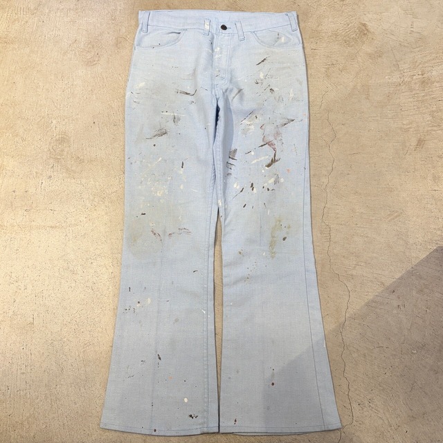 Ⓝ 1970s LEVI'S STAPREST BIGE PANT SAX PAINTED