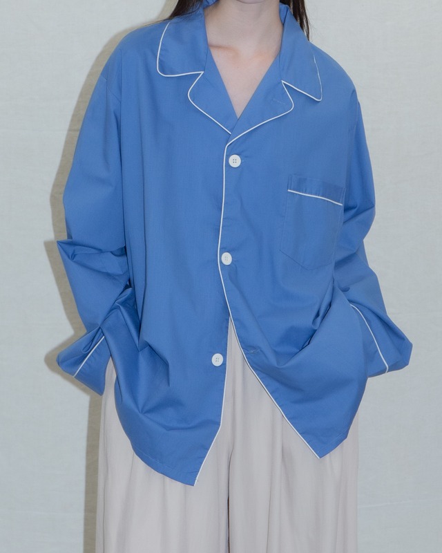 1980-90s Yves Saint Laurent - open collar piping shirt
