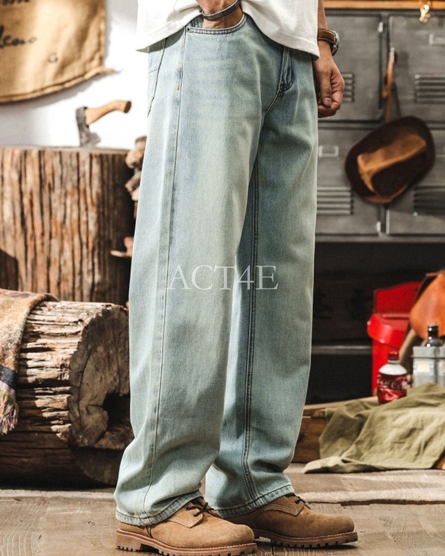 【28-40インチ】straight lyocell denim pants【ACT0192】