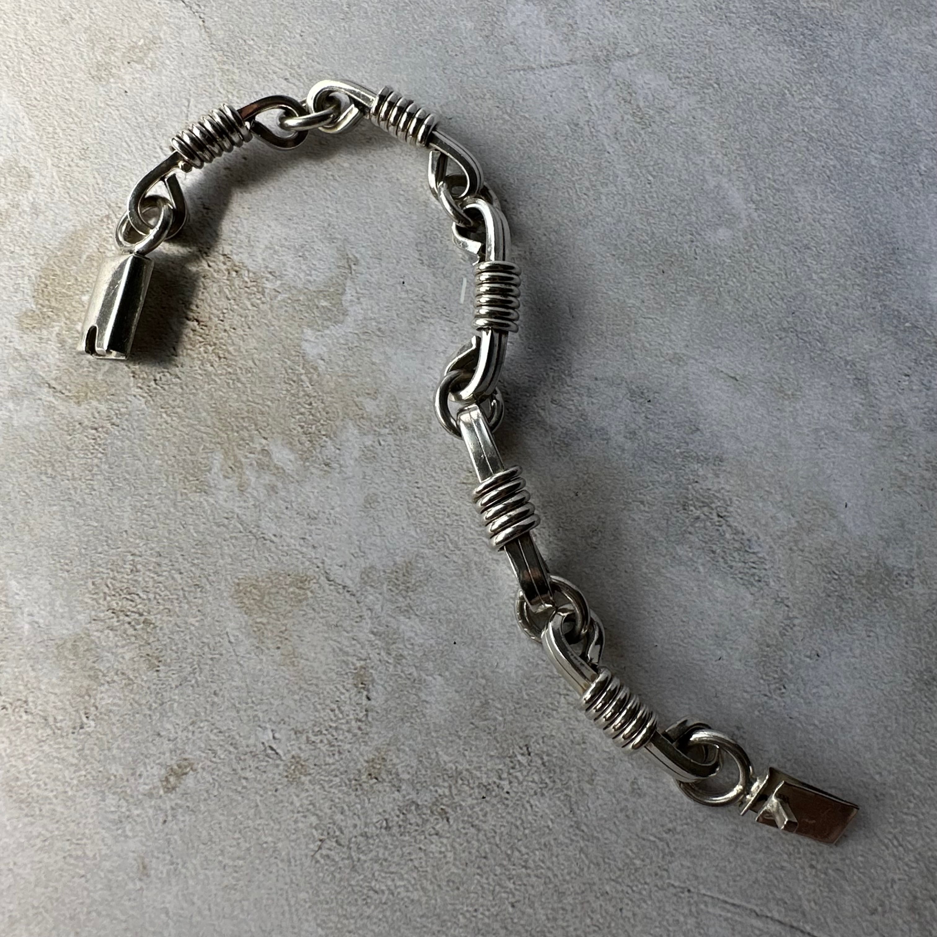 Vintage Modernist Knot Link Bracelet Silver925 Made in Mexico