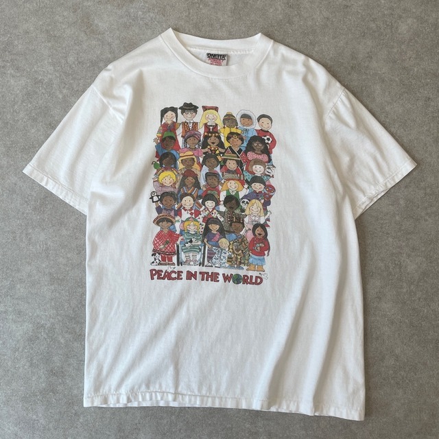 90s PEACE IN THE WORLD 子供 アートTシャツ ヴィンテージ 古着 