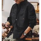 Flap Pocket Button-Down Long Sleeve Work Shirt ◇3color H0512