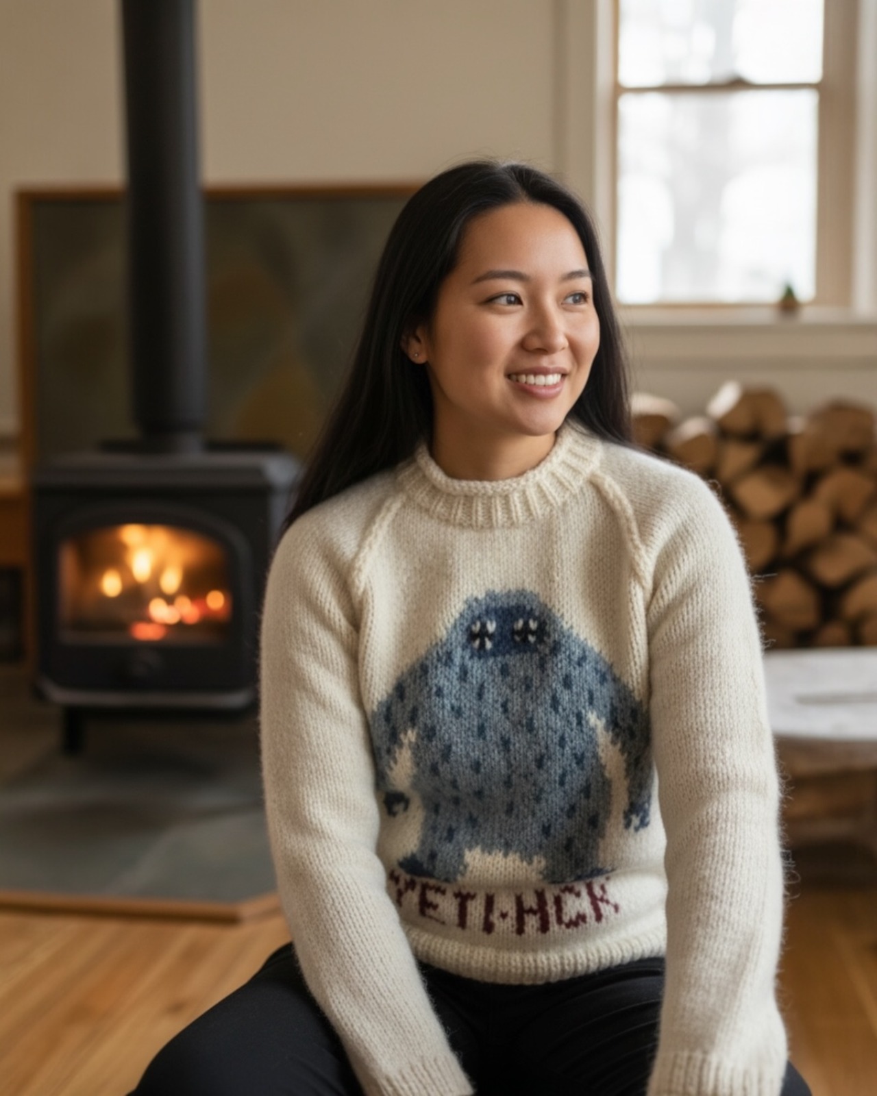 【10%OFF 送料無料！】HIMALAYAN CLIMBER’S HAND-KNIT｜手編みYETIジャガードクルー（レディース）