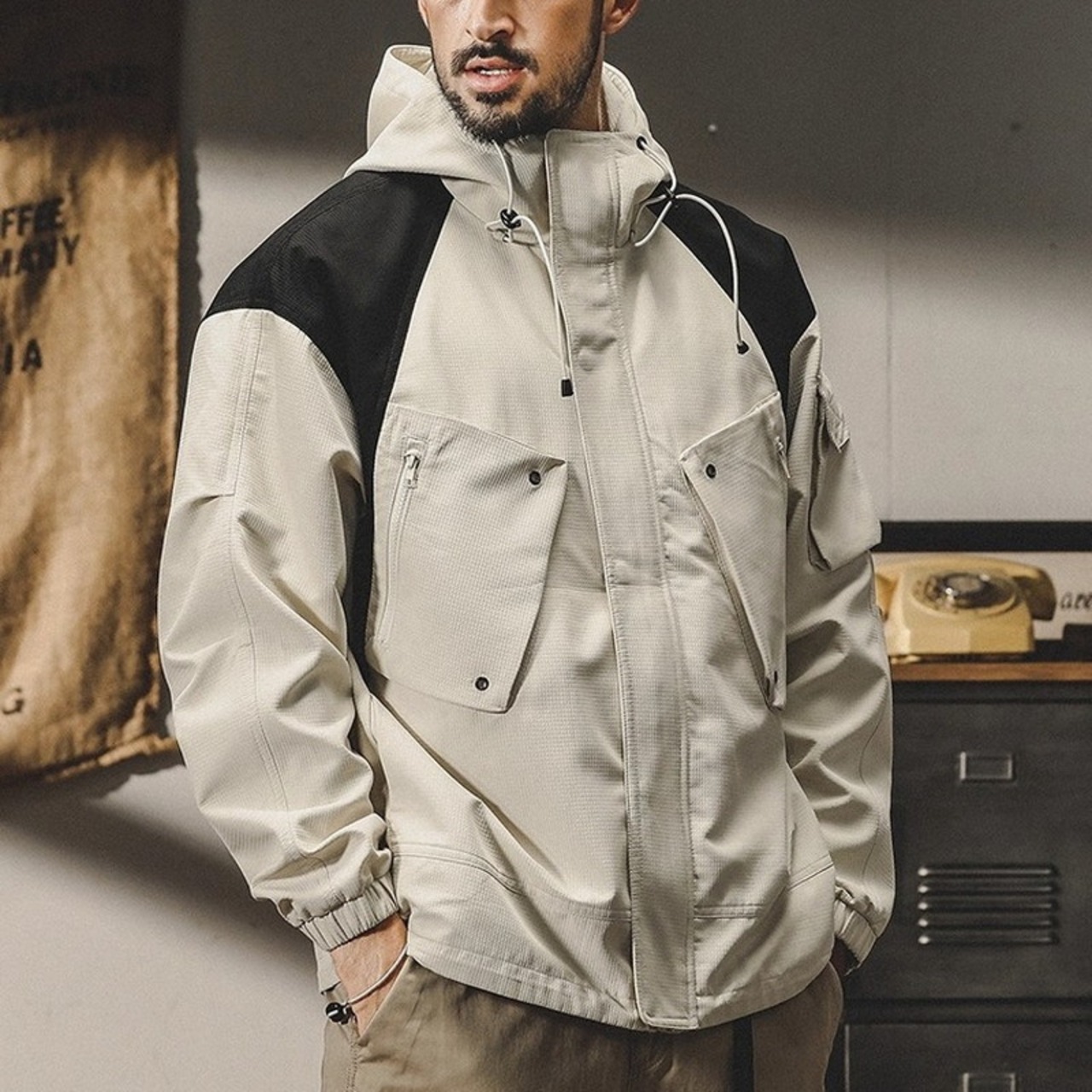 Hooded Blouson Raglan Sleeve Drawcord ◇H0806
