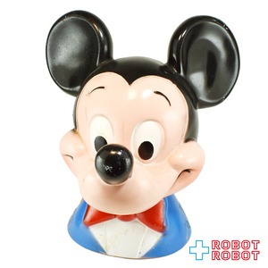 プレイパル ディズニー ミッキーマウス ヘッドソフビ貯金箱 底蓋欠