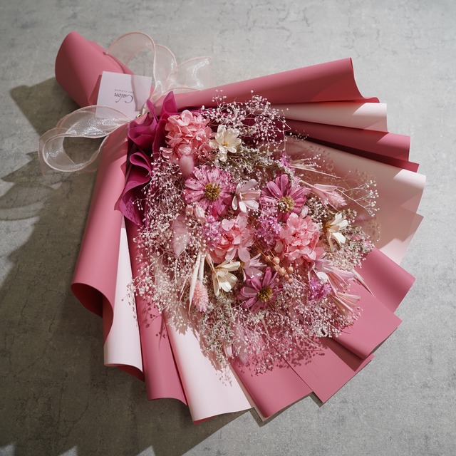 ドライフラワーの花束 Lサイズ ピンク L-102≪限定１点≫