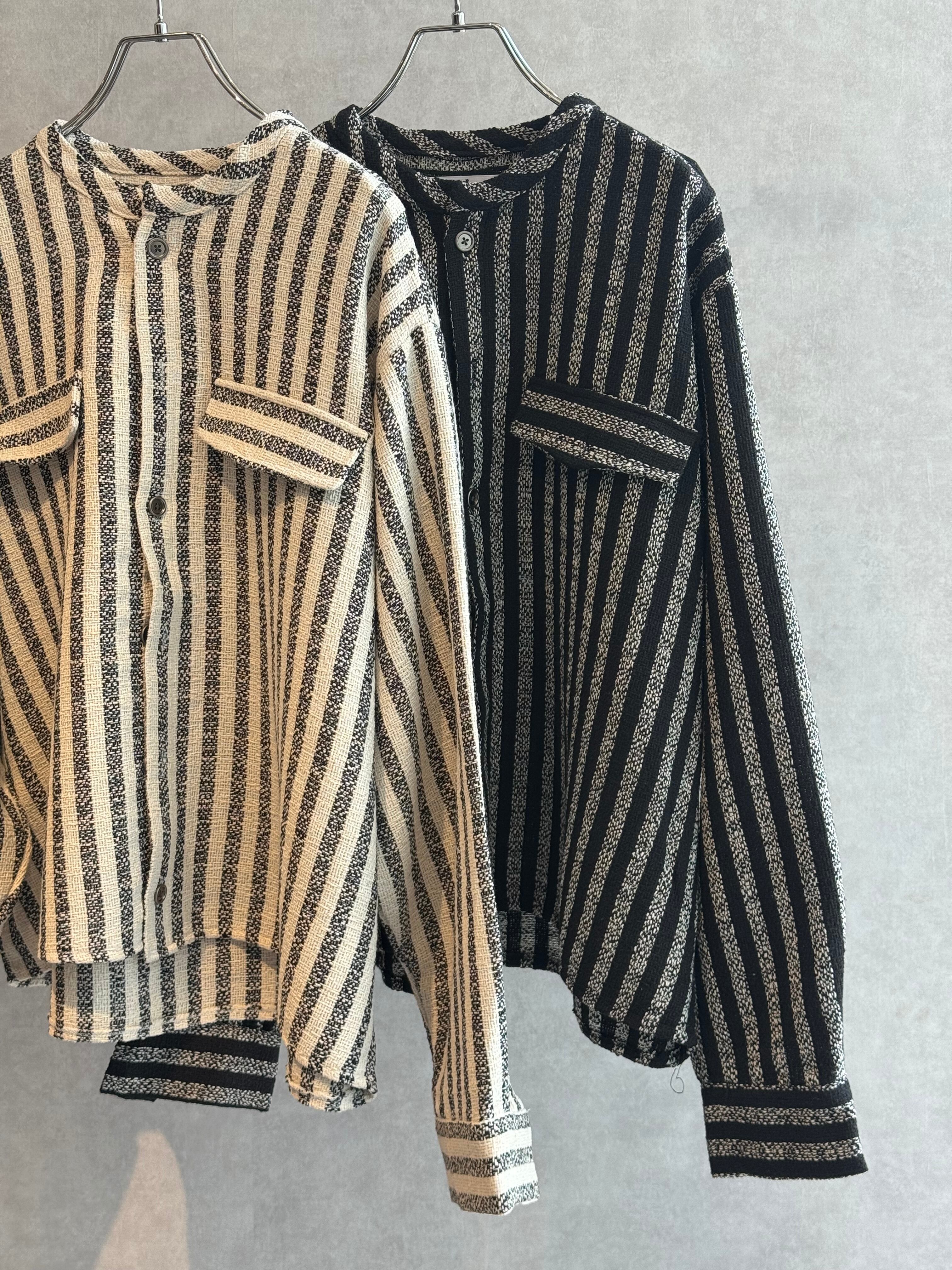 jacquard stripe shirt jacket