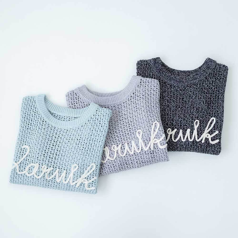 CLOCHE ラグラン袖ロゴニットプルオーバー