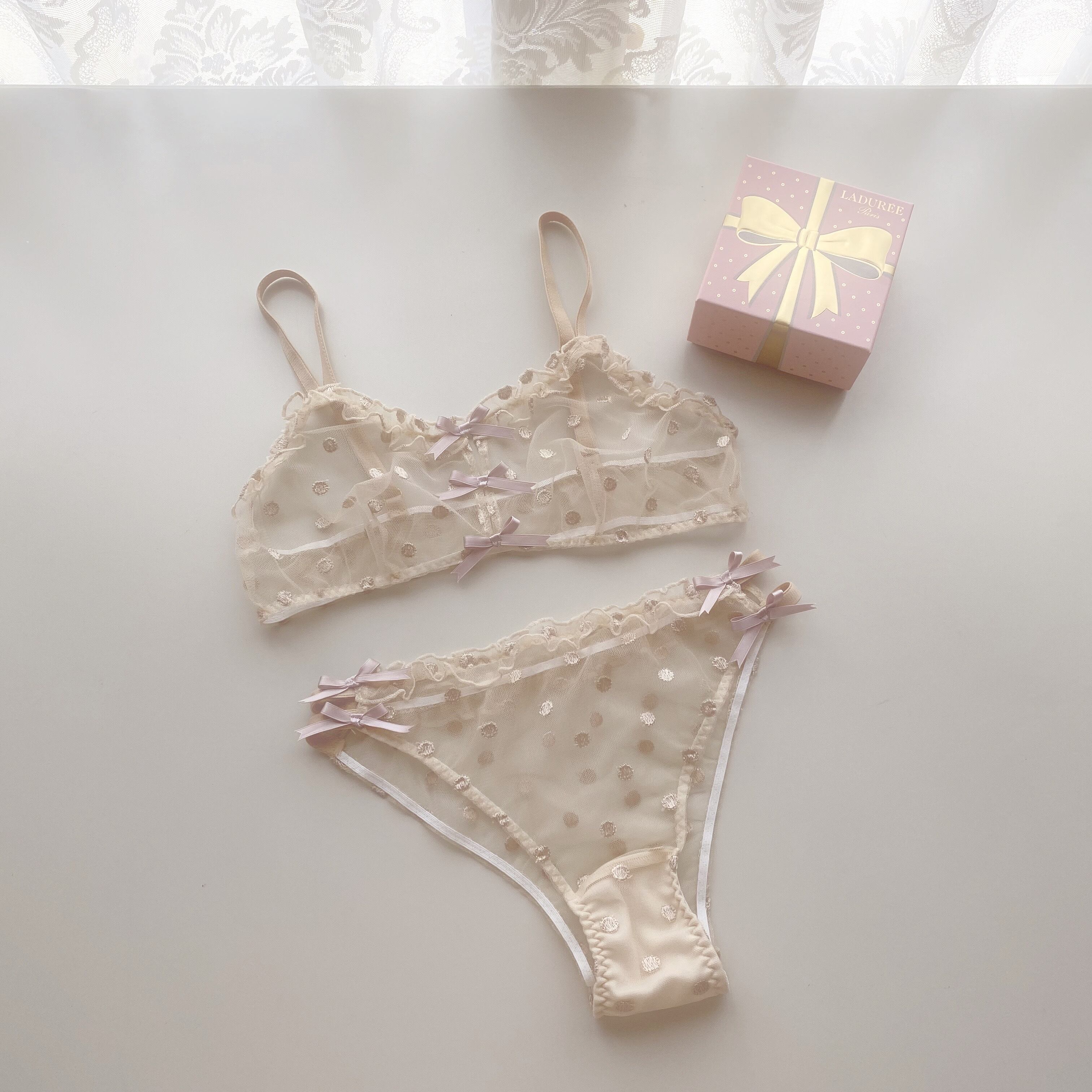 Champagne Dot Lingerie Set