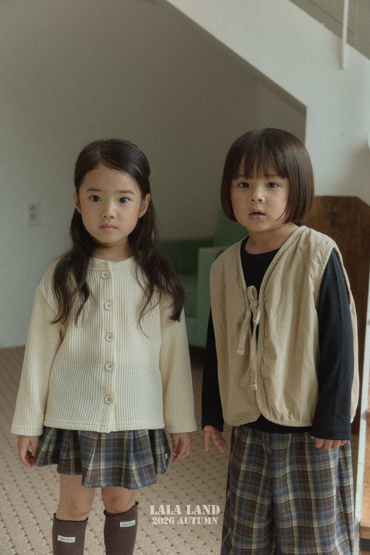 【取寄】LALALAND (Kids)イブチェックスカート|秋服|韓国子供服| 26/SM