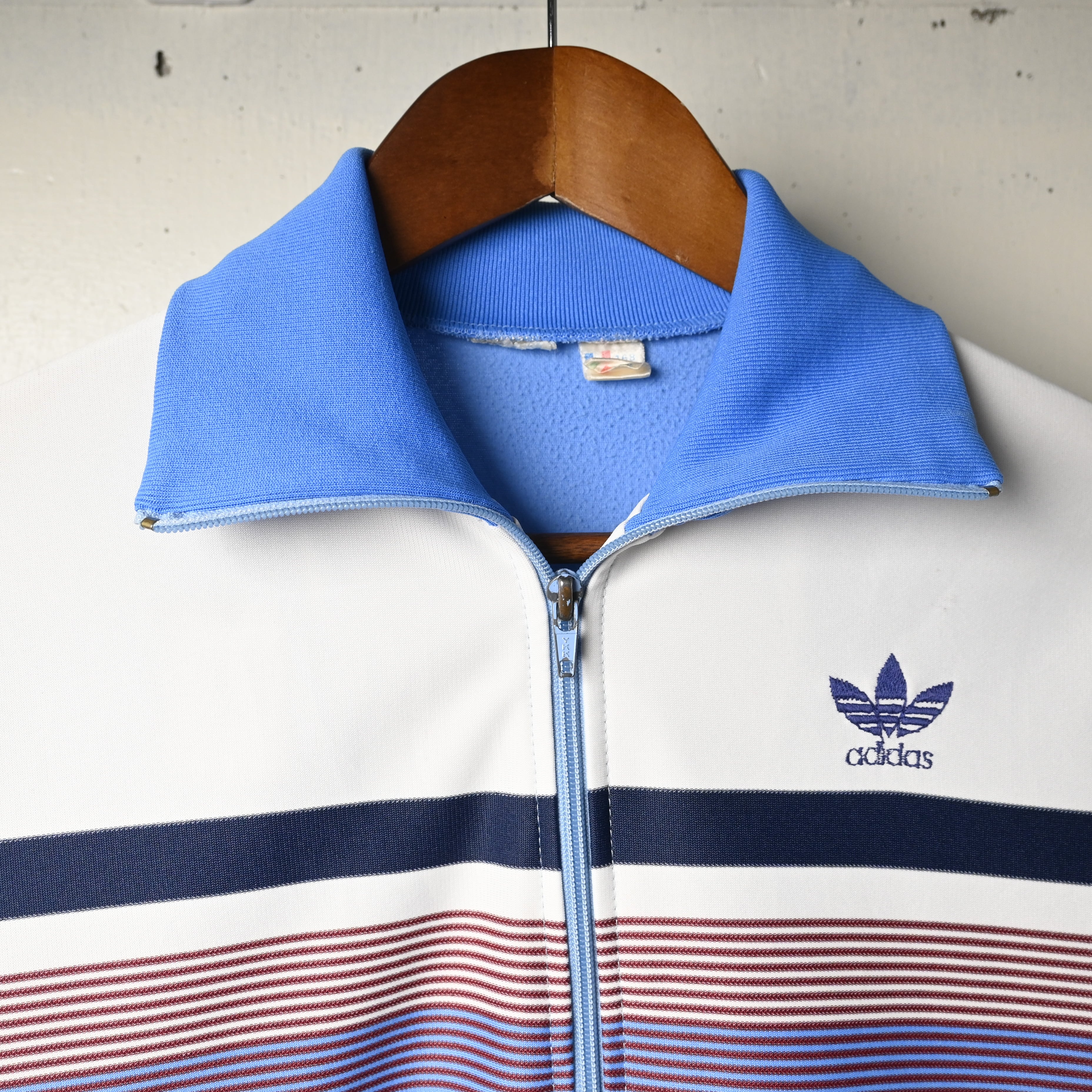 F168 ] adidas 80's Vintage Track Jacket , Sax Blue | 広島古着屋