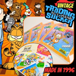 ☆送料無料！☆ VINTAGE 1996【 Garfield（ ガーフィールド ） 】 トレーディングアルバムステッカー 単品 （1個=6STICKER入）〚アメリカン雑貨 アメトイ〛
