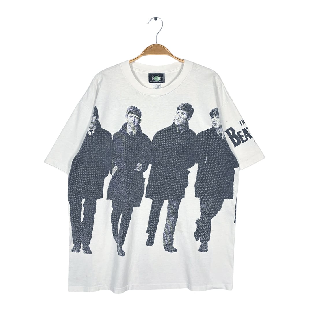90s ビートルズ 総柄 Tシャツ XL 90s ビートルズ USA製 ヴィンテージ Tシャツ 総柄プリント BEATLES