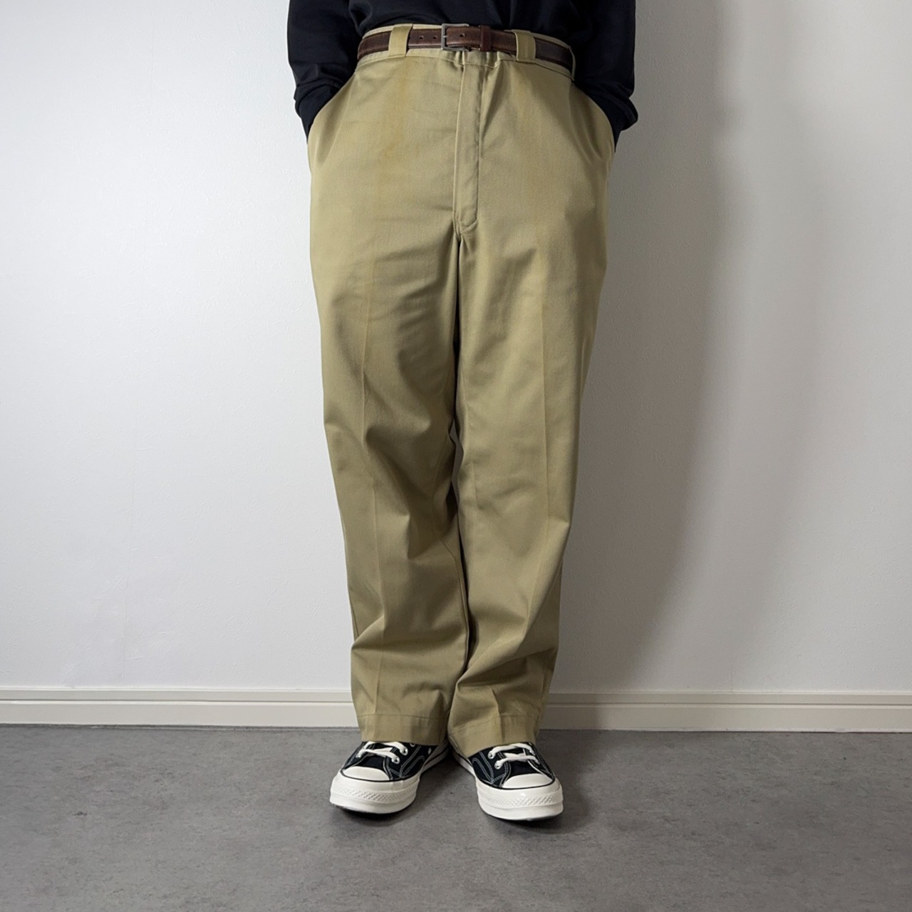 80s Dickies 874 work pants "made in USA" beige W37L28相当 古着 - 17