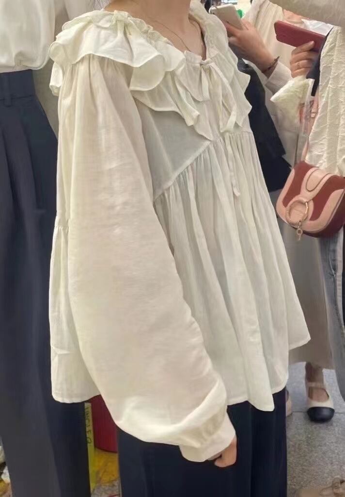 ビッグフリル襟　ブラウス　AJ22085-B255