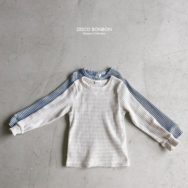 【取寄】disco bonbon｜line span tee｜ラインストレッチT｜XS-XL｜1-8y